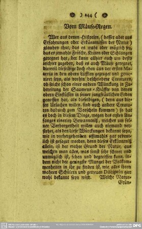Vom Mäuse-Regen