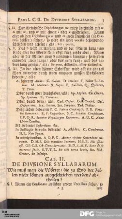 Cap. II. De Divisione Syllabarum