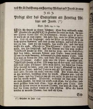 Predigt über das Evangelium am Feyertag Philippi und Jacobi.