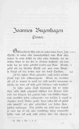 Joannes Bugenhagen, Pomer.