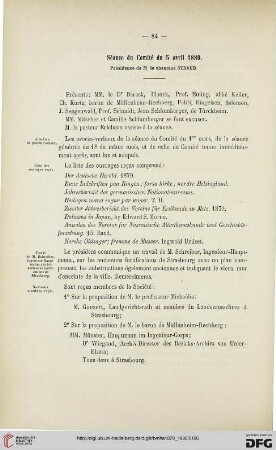 Séance du Comité du 5 avril 1880