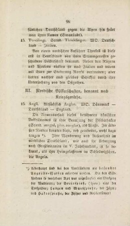 III. Nordische Völkerschaften, benannt nach Kriegsgeräthe.