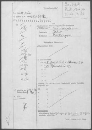 Simmozheim: Visitationsbericht mit Pfarrbericht 1966