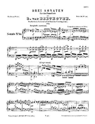 Beethoven's Werke. 157 = Serie 16: Sonaten für das Pianoforte, Dritter Band, Sonate : [WoO 47,2]