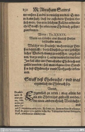Straff deß Ehebruchs, und was eygentlich ein Ehebruch sey