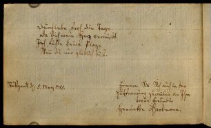 Henriette Hartmann. Stuttgart, 05.03.1785.