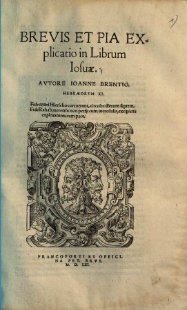 Brevis Et Pia Explicatio in Librum Josuae