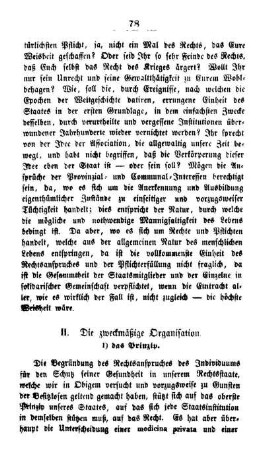 II. Die zweckmäßige Organisation