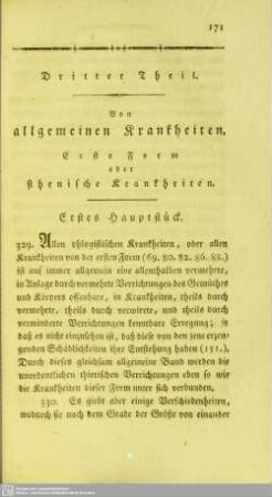 Dritter Theil. Von allgemeinen Krankheiten