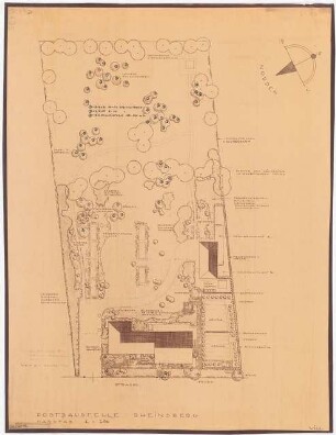 Garten am Postgebäude, Rheinsberg: Lageplan mit Gartenplan 1:250