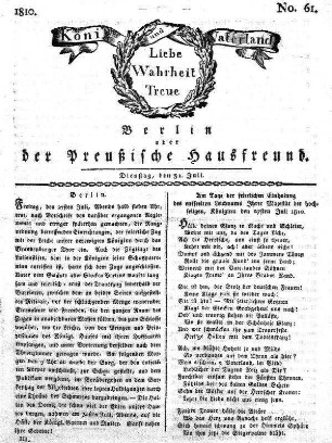 No. 61., 31. Juli 1810