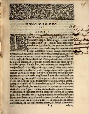 Diss. hancce inaug. iura sequestrationum utcunque exhibentem