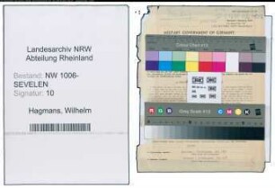 Entnazifizierung Wilhelm Hagmans , geb. 25.03.1889 (Landwirt)