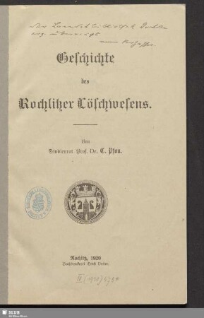 Geschichte des Rochlitzer Feuerlöschwesens