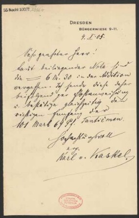 Brief an B. Schott's Söhne : 04.01.1905