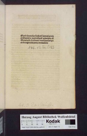 Oratio hermolay barbari laureati poete ad federicu[m] et maximilianu[m] principes cu[m] Gratulatio[n]e Ludouici bruni laureati poete de regis romano[rum] coronatione