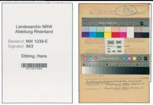 Entnazifizierung Hans Ebbing , geb. 20.04.1907 (Handwerker)