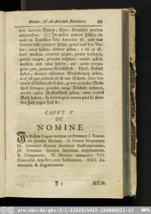 Caput V. De Nomine.