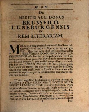 Dissertationem ... De Augustae Domus Brunsvico-Luneburgensis Meritis In Rem Literariam .... 2, Dissertatione Posteriori Merita Augustae Brunsvigio-Luneburgensis Domus in Rem Literariam