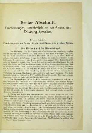 Erster Abschnitt. Erscheinungen, vornehmlich an der Sonne, und Erklärung derselben