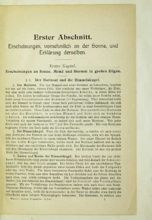 Erster Abschnitt. Erscheinungen, vornehmlich an der Sonne, und Erklärung derselben