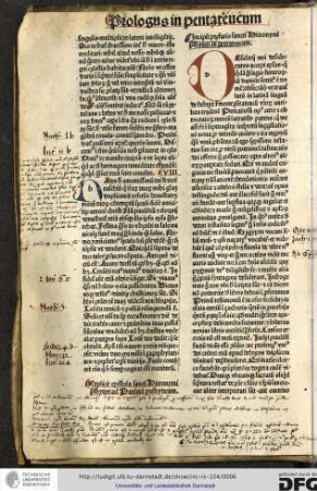 Incipit prefatio sancti Hieronymi presbyteri in Pentateucum.