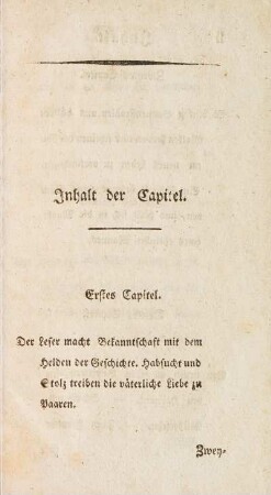 Inhalt der Capitel