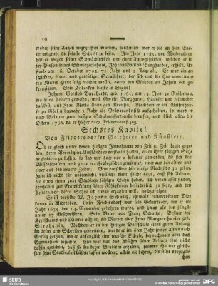 Sechstes Kapitel. Von Friedersdorfer Gelehrten und Künstlern