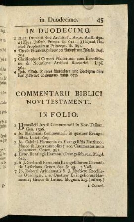 V. Commentarii Biblici Novi testamenti.
