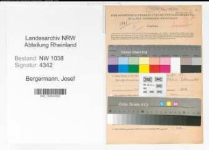 Entnazifizierung Josef Bergermann , geb. 27.09.1918 (Angestellter)