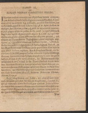 Caput III. De Illis , Qui Iniuriam Committunt Realem.