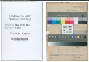 Entnazifizierung Kaethe Roessger , geb. 15.01.1889 (Buechereiinspektorin)
