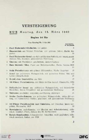 Montag, den 18. März 1940, Beginn 14 Uhr (Nr. 1-262)