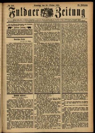 Ausgabe vom Samstag, den 28. Oktober 1893.