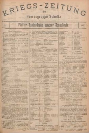 5.1917: Kriegs-Zeitung der Heeresgruppe Scholtz