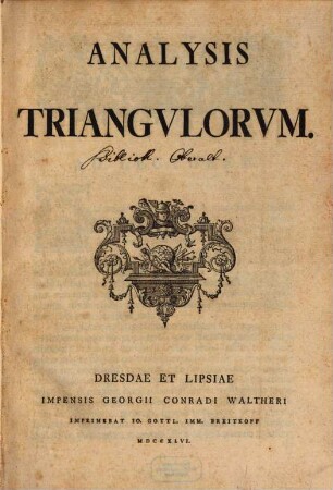 Analysis triangulorum