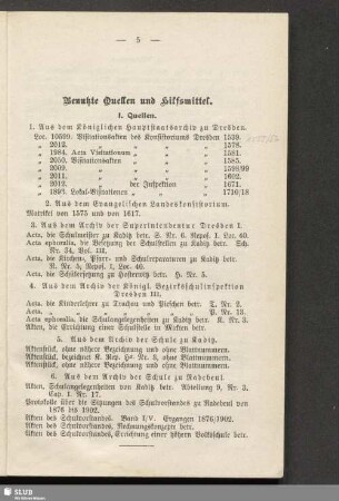 Benutzte Quellen und Hilfsmittel