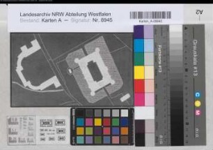 Neuhaus (Paderborn) Lageplan des Schlosses (Anf. 20.Jh.) 12 x 20 schwarz-weiß Foto Landsberg-Velen Nr. 506c