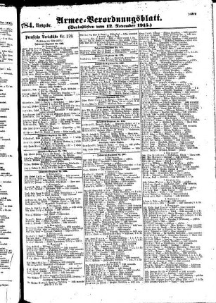 784. Ausgabe. Samstag, 13. November 1915