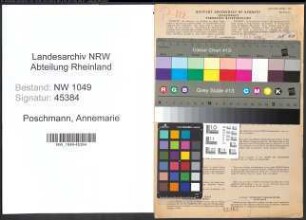 Entnazifizierung Annemarie Poschmann , geb. 17.02.1913 (Aerztin)