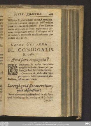 Caput Octavum. De Coniugatis & casu.