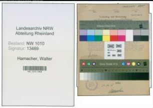 Entnazifizierung Walter Hamacher , geb. 13.04.1894 ()
