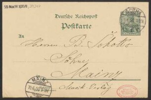 Brief an B. Schott's Söhne : 09.06.1900