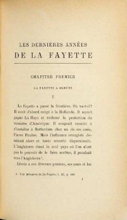 Les dernières années de LaFayette : 1792 - 1834