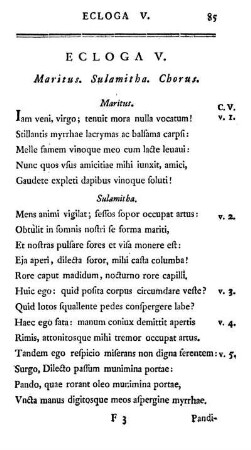 Ecloga V. Maritus. Sulamitha. Chorus.