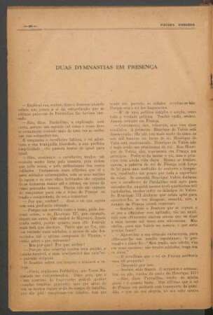 Duas dymnastias em presença