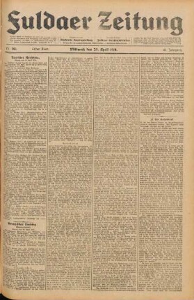 Ausgabe vom Mittwoch, den 29. April 1914.
