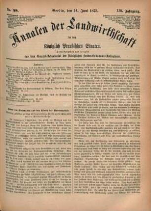 No. 48. Berlin, den 14. Juni 1873. XIII. Jahrgang.