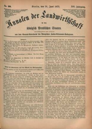 No. 48. Berlin, den 14. Juni 1873. XIII. Jahrgang.