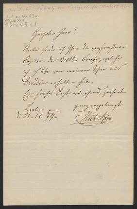 Brief an Friedrich Wilhelm Jähns : 21.12.1877